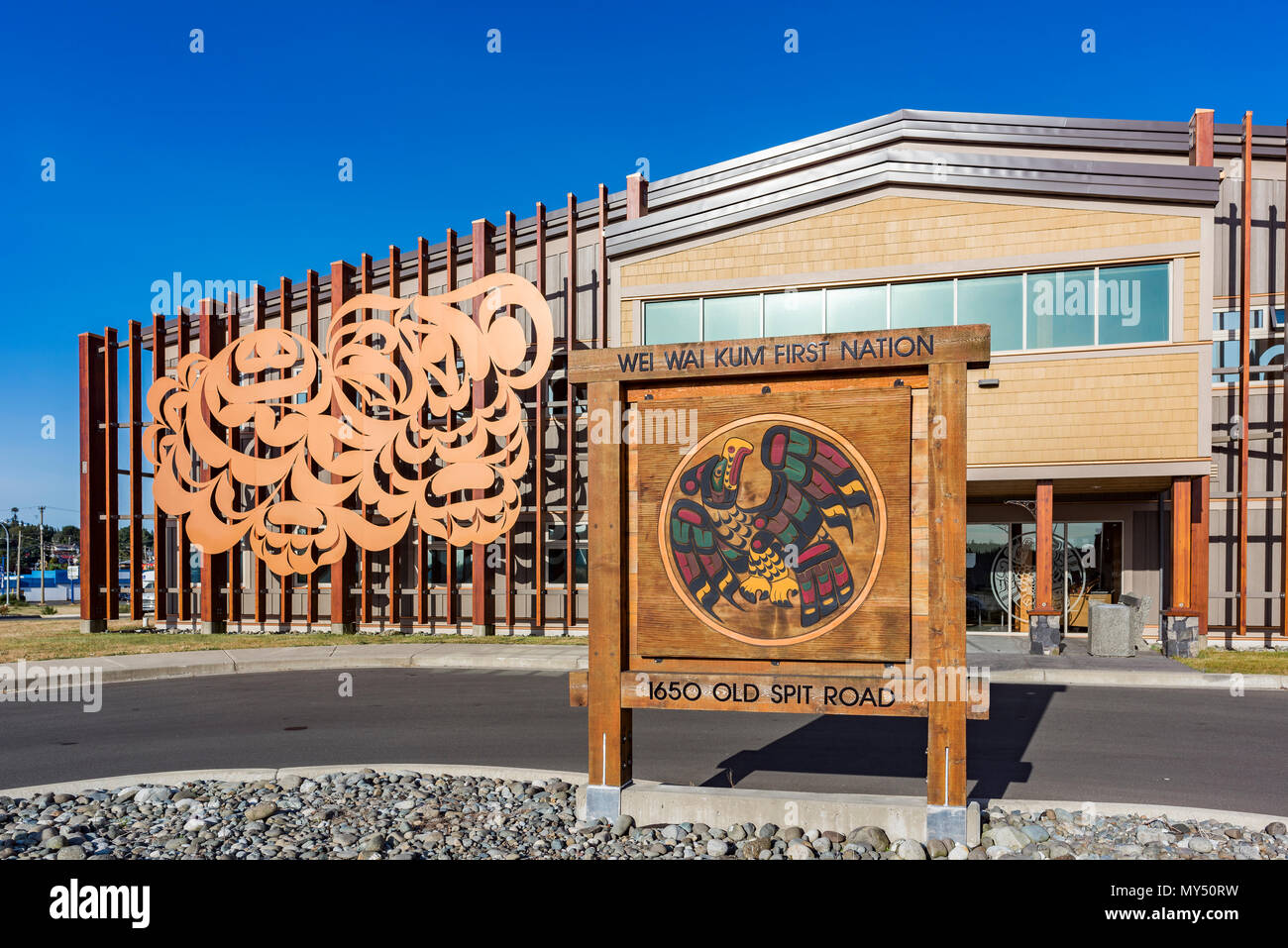 Wei Wai Kum First Nation, Verwaltung, Campbell River, British Columbia, Kanada. Stockfoto