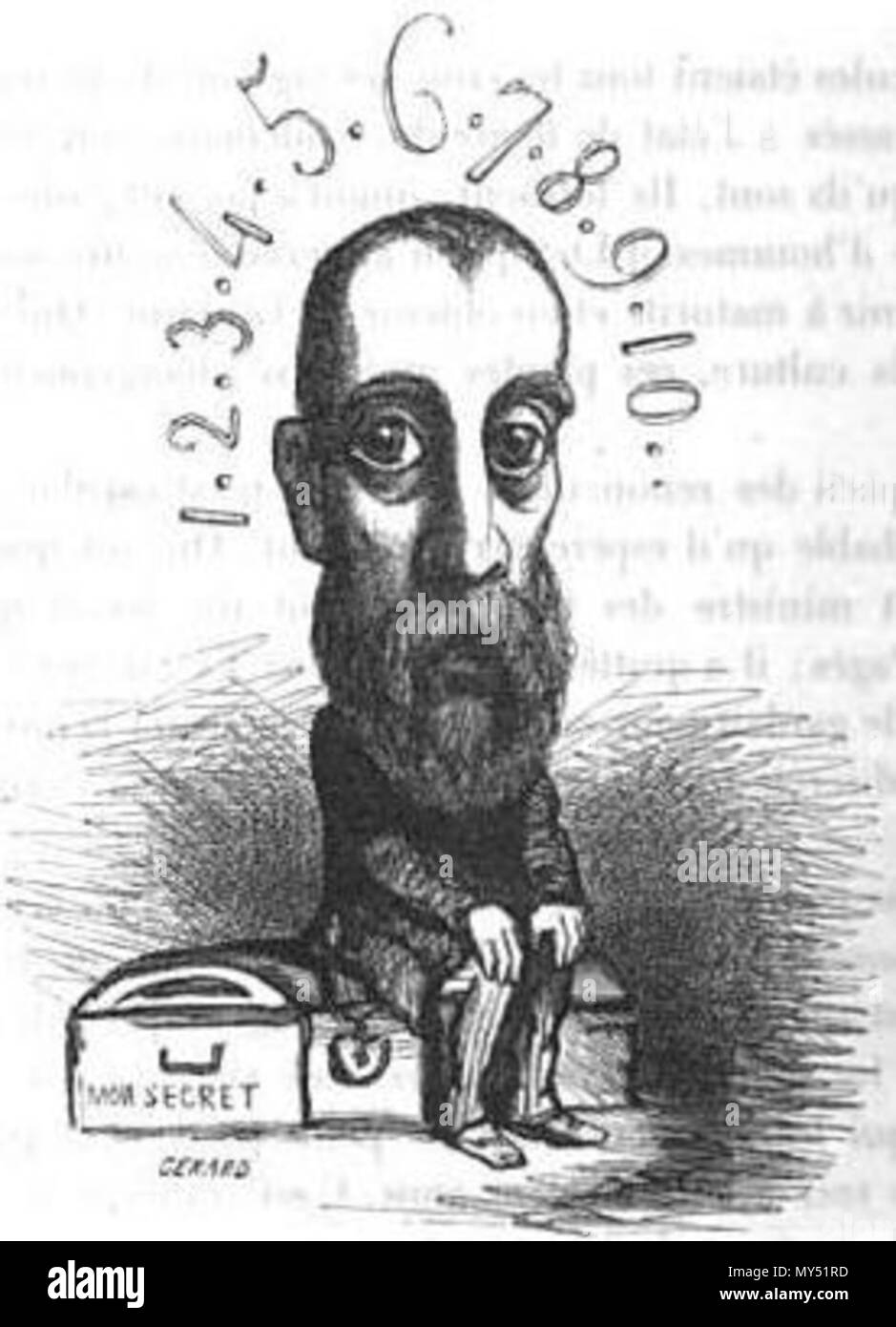 . Français: Karikatur de Charles Duclerc, Ministre des Finances en Mai-Juin 1848, par Cham. 1850. Cham (Amédée de Noé) 106 Charles Duclerc par Cham Stockfoto