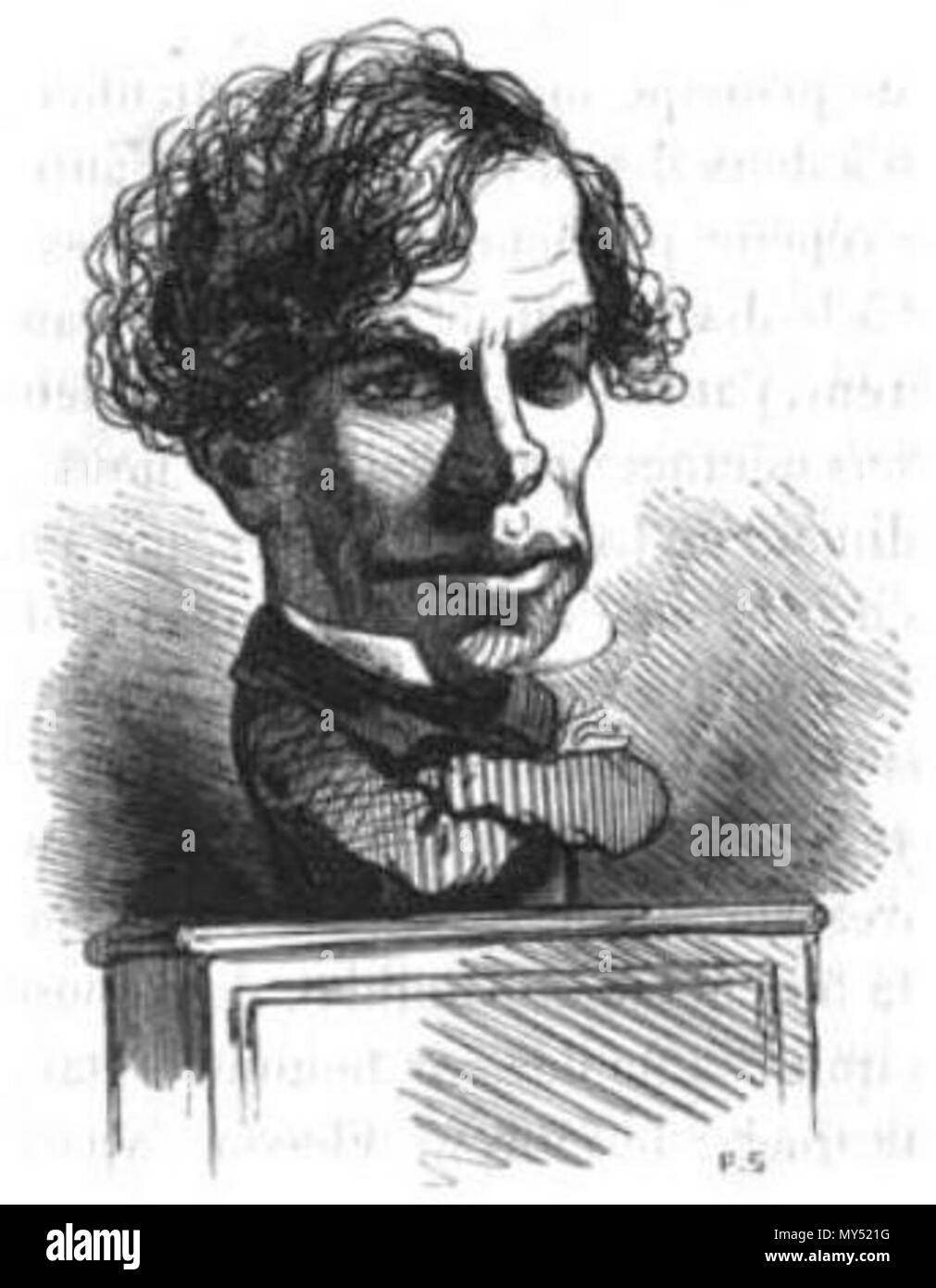 . Français: Karikatur de Jules Dufaure (1798-1881) par Cham. 1850. Cham (Amédée de Noé) 148 Dufaure par Cham Stockfoto