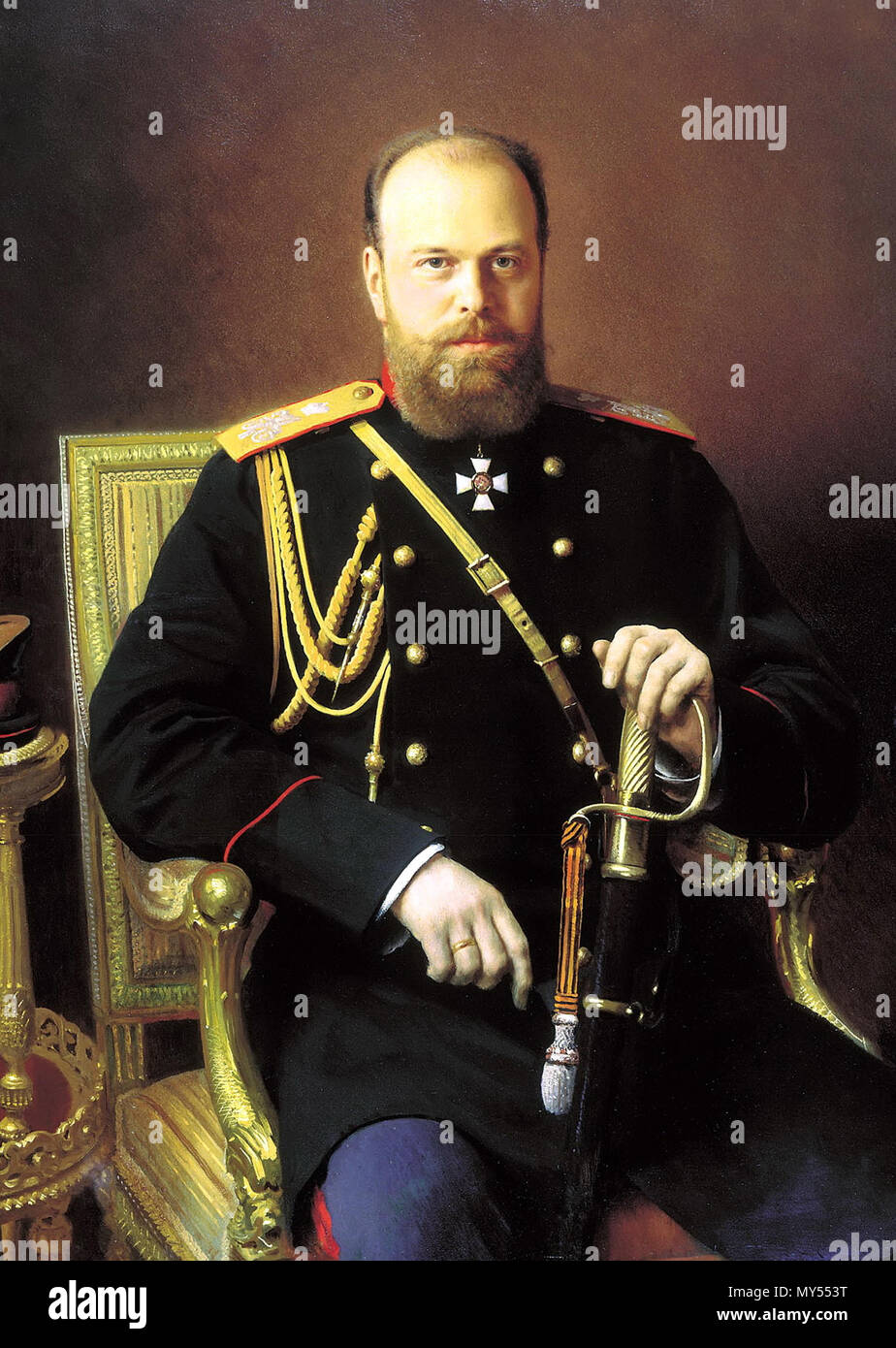 . Englisch: 7/8 Portrait von Alexander III. von Russland. 1886. Russische Maler I.N. Kramskoi (1837-1887) 303 Kramskoy Alexander III. (1) Stockfoto