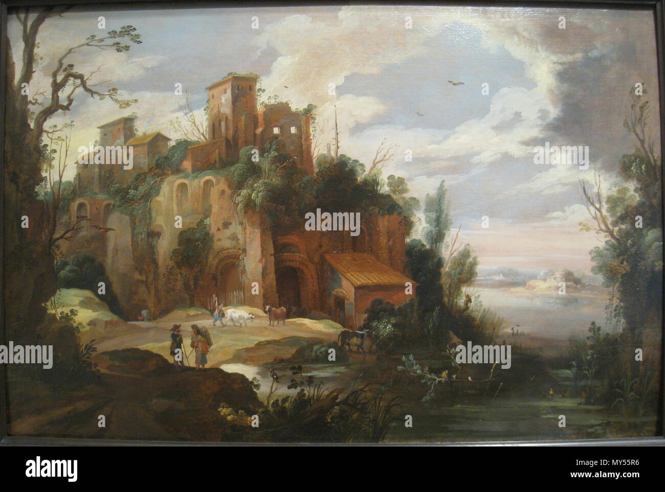 . Italienische Landschaft mit Ruinen. Vor 1628 261 Italienische Landschaft mit Ruinen von Pieter van der Hulst ICH (vor 1575-1628) - IMG 7360 Stockfoto