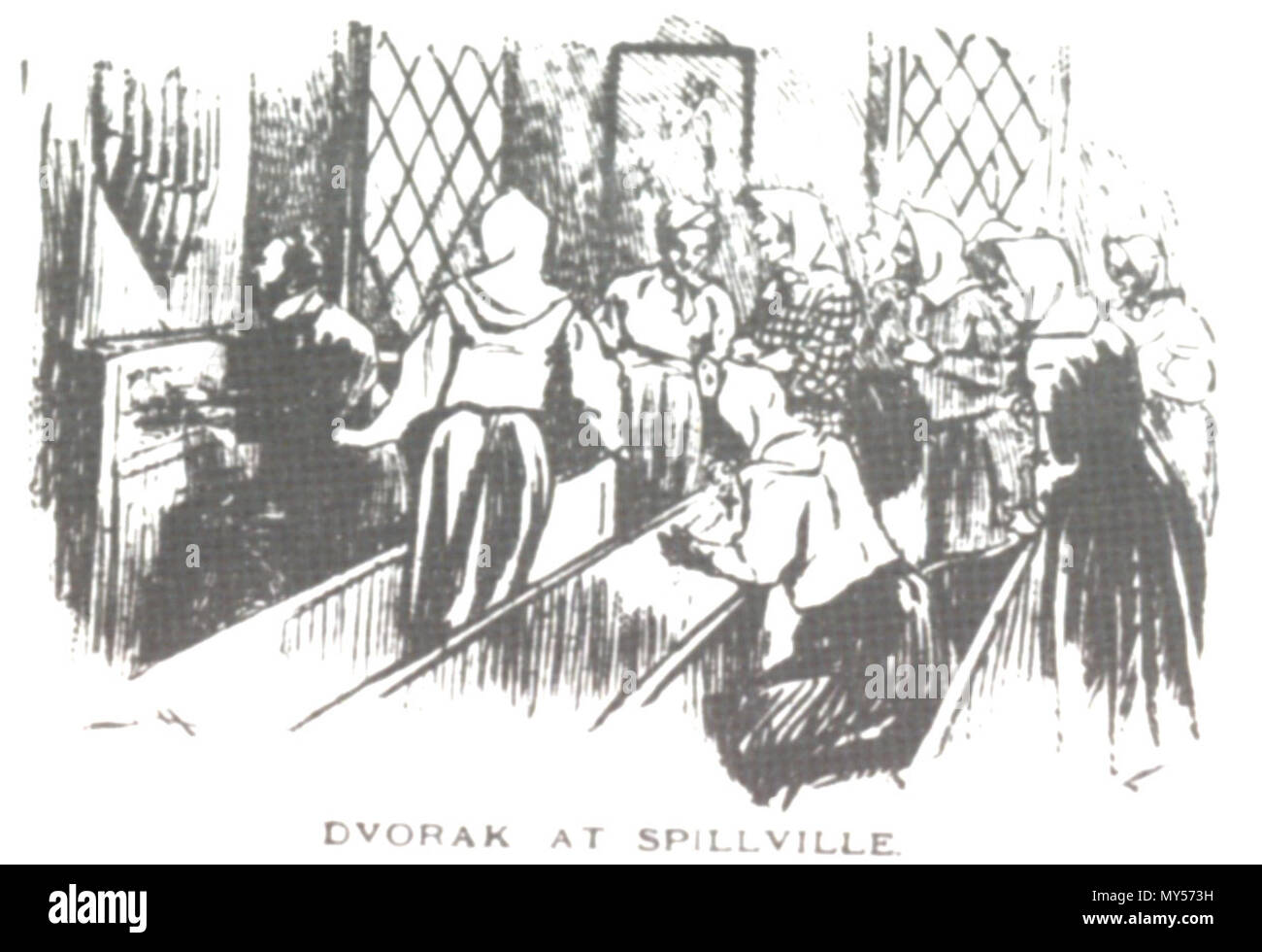 . Englisch: Antonin Dvorak in Spillville (Iowa) Čeština: Antonín Dvořák ve Spillvilu (Iowa). 1893. Anonym 150 Dvorak-ve Spillvillu Stockfoto