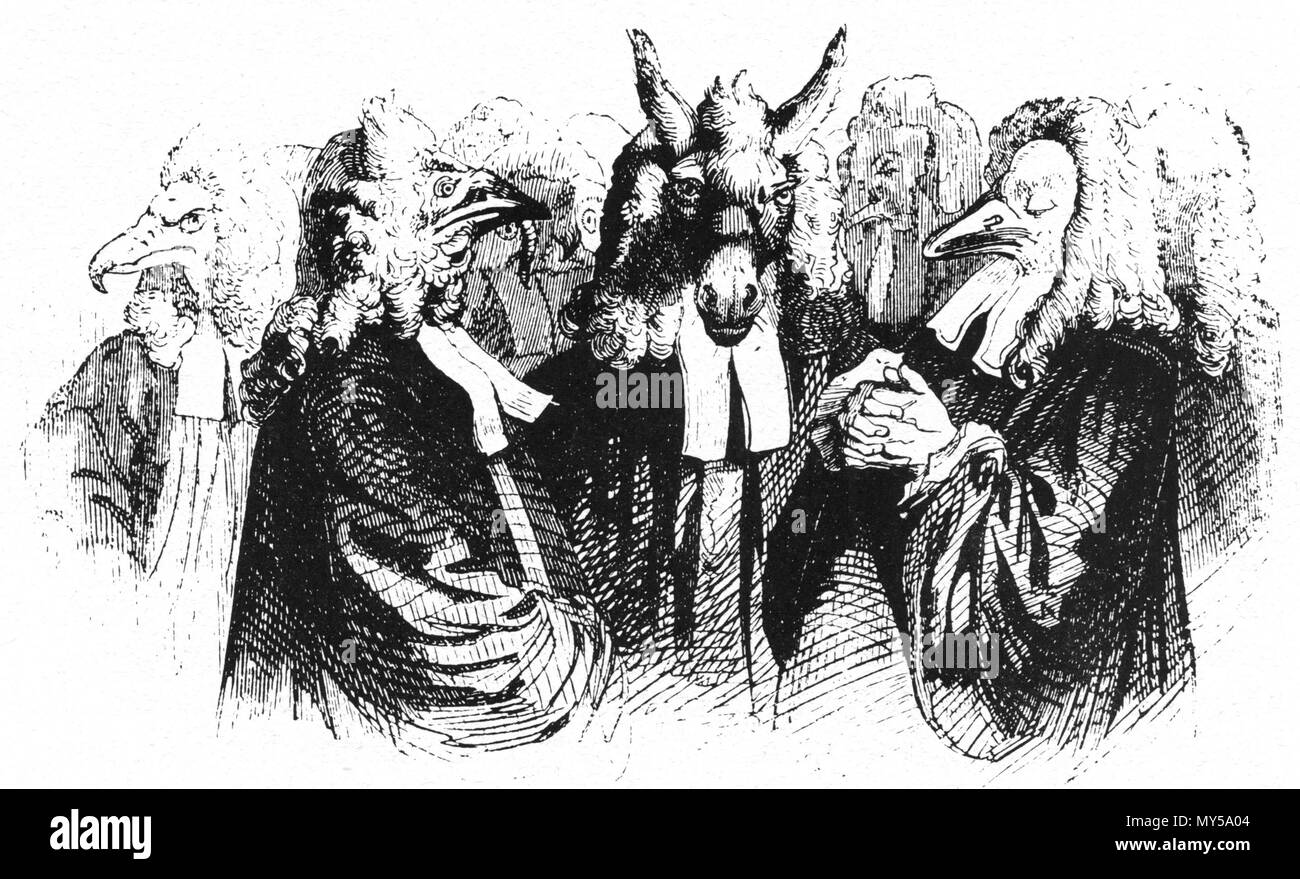 . Englisch: Illustration zu Gulliver's Travels, durch J.J. Grandville. 19. Unbekannt 218 Grandeville Gulliver's Travels Stockfoto