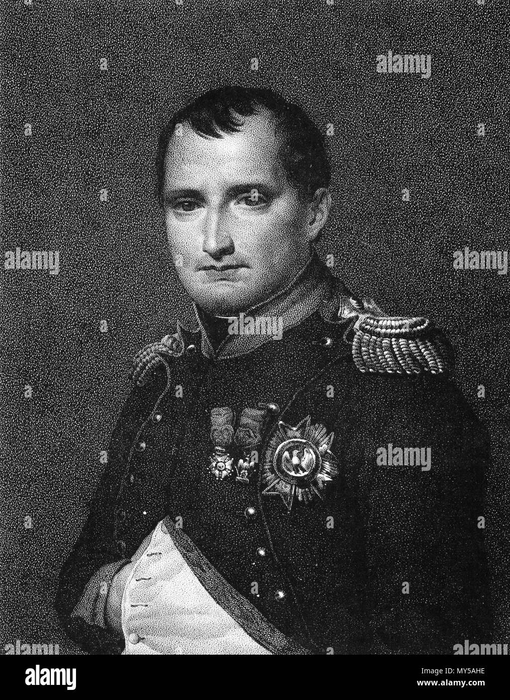 . Napleon Bonaparte, Illustr. von David, 1812, Lithografie von Louis Kramp Ca. 1825. 17. Februar 2008. David, Louis Kramp 381 Napoleon Bonaparte Lithografie von Louis Kramp ca 1825 Stockfoto