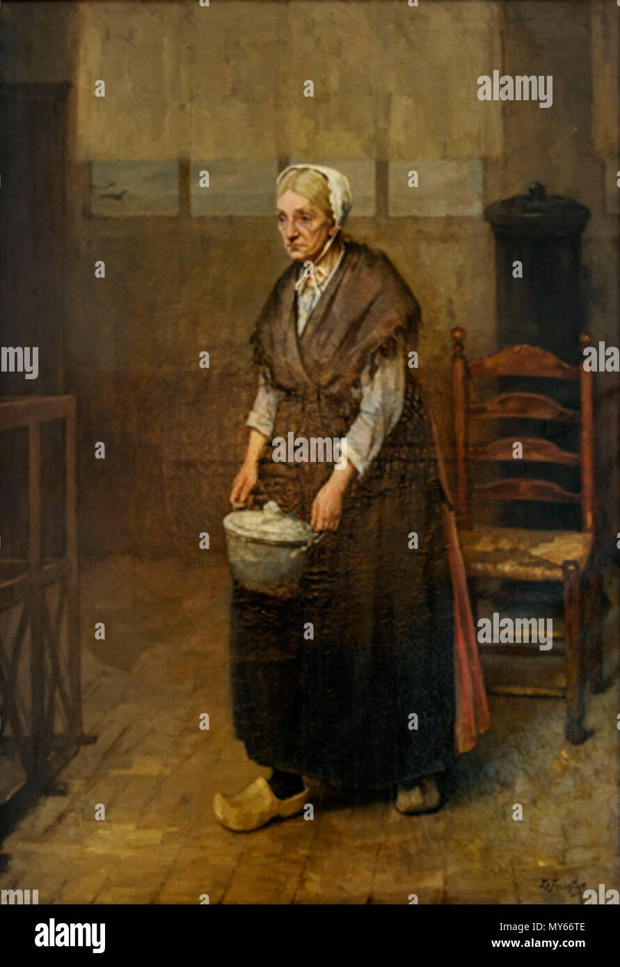 Schilderij Kniertje 517 Die Schauspielerin Esther de Boer-van Rijk in der Rolle des Kniertje im Spiel "Op Hoop van zegen" von Herman Heijermans von Eduard Frankfort Rijksdienst voor het Cultureel Erfgoed B700 Stockfoto