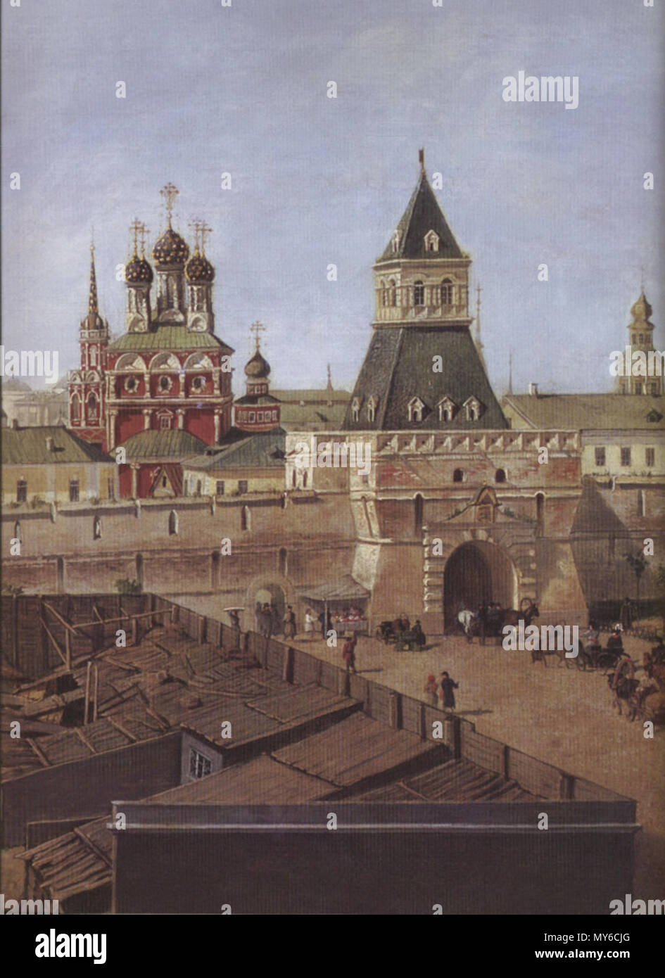 . Русский: Ильинские ворота Китай - города Englisch: Ilyinsky Tor der Kitay-gorod. 19. Unbekannt 297 Kit gorod Stockfoto