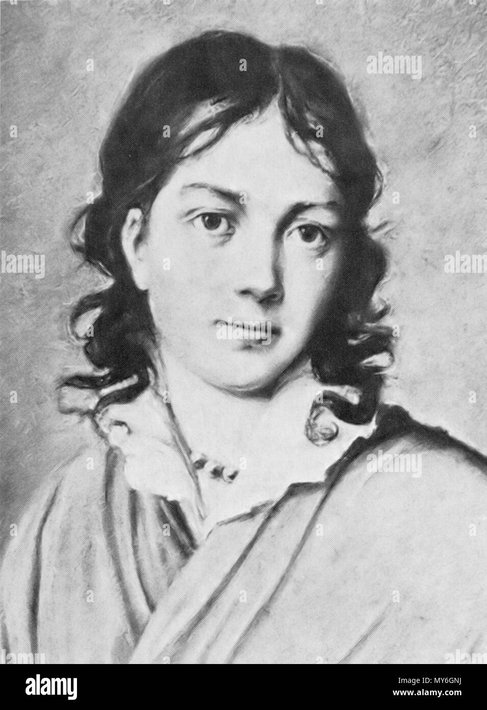 . English: Bettina von Arnim (1785-1859), geb. Brentano; deutsche Romania, Vertreterin der deutschen Romantik. Stich / Fesenfeld von Arnims (ihre Tochter), Weichplastik, einer Miniatur eines unbekannten Künstlers Englisch: Bettina von Arnim (1785-1859), deutscher Schriftsteller. Gravur nach Kopieren ihre Tochter Fesenfeld von Arnim von einer Miniatur von einem unbekannten Künstler; Portrait vor 1810 [1], [2] - 5 Deutsche Mark Schein aus Deutschland von 1991 wurde auf diesem Porträt. ca. 1810. Anonym 73 Bettina von Arnim Stockfoto