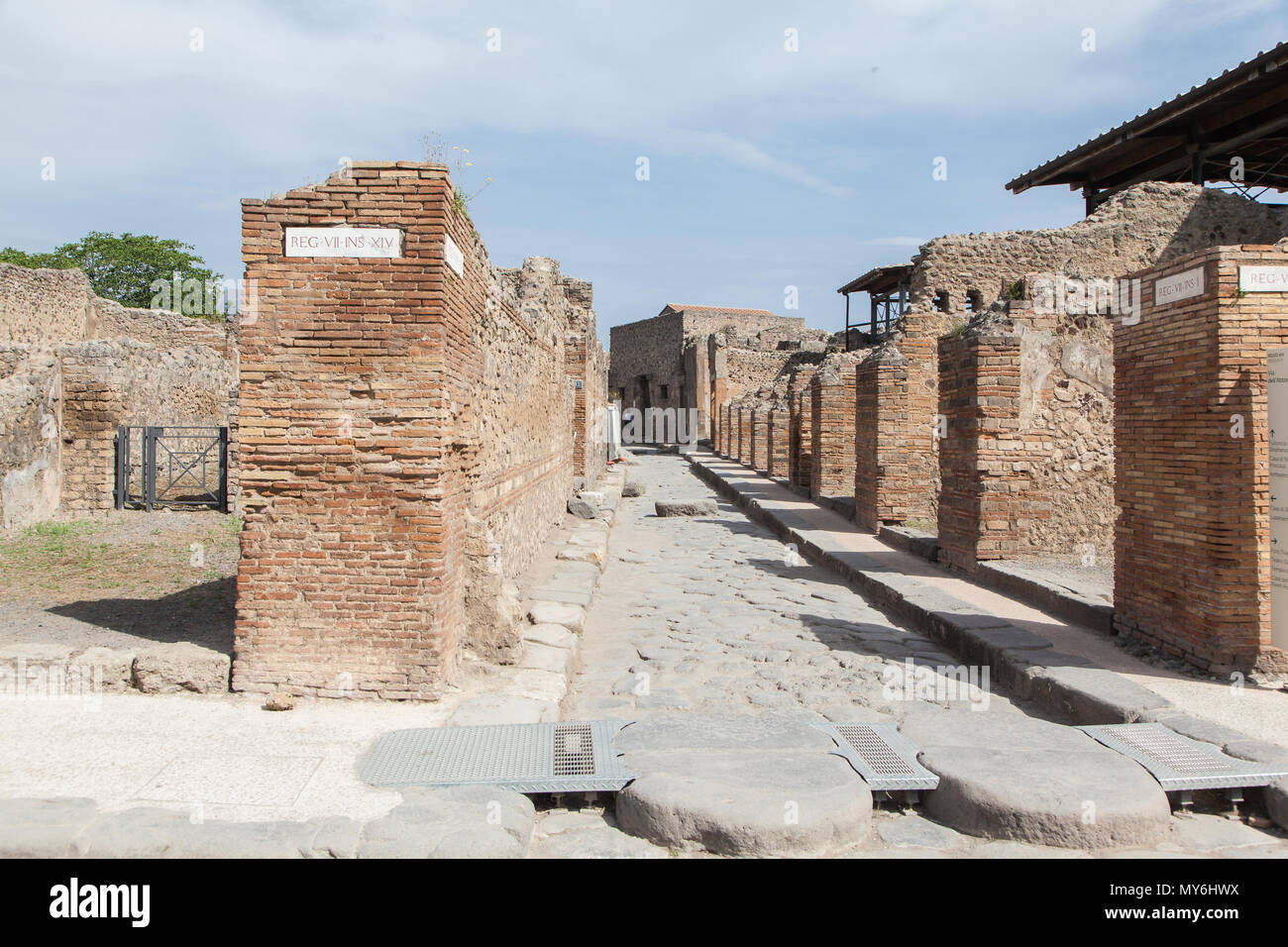 Ausgrabungsstätte Pompeji Neapel Vesuv Stockfoto