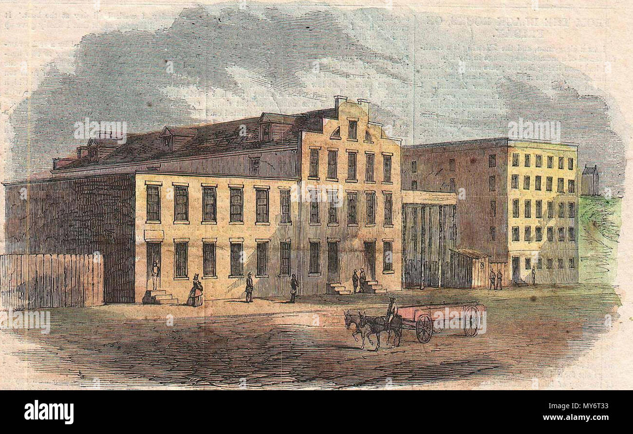 . Englisch: Rebellen Gefängnis. Dies ist eine seltene und attraktive Aussicht von Richmond Virginia gedruckt in der Ausgabe Mai 1862 von Harper's Weekly. Über der richtigen gibt es drei kleinere Ansichten, Dieser ist einer von ihnen. 15 April 2013, 23:14:38. Ce fichier a été Fourni à Wikimedia Commons par Geographicus seltene antike Karten, Marchand spécialisé dans la cartographie d'antiquaire et les Cartes historiques du XVe au XVIe siècle, dans le cadre d'un Projet de coopération. 8 1862 Harper's Weekly Bürgerkrieg Ansicht von Richmond, Virginia - Geographicus - Richmond - harpersweekly-1862 Teil 03 Rebellen Gefängnis Stockfoto
