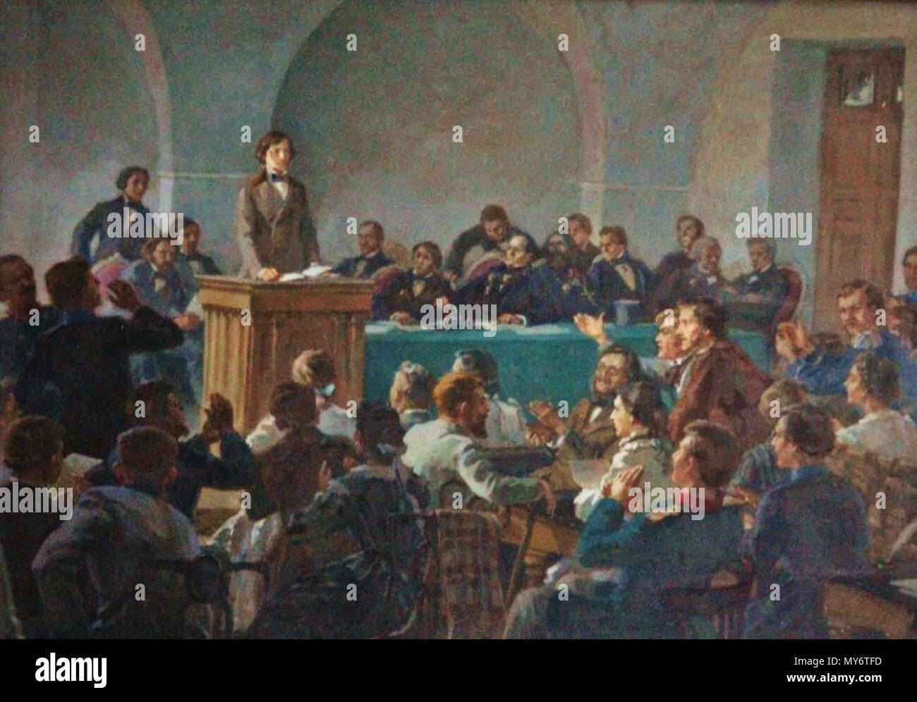 603 Чернышевский защищает диссертацию Stockfoto