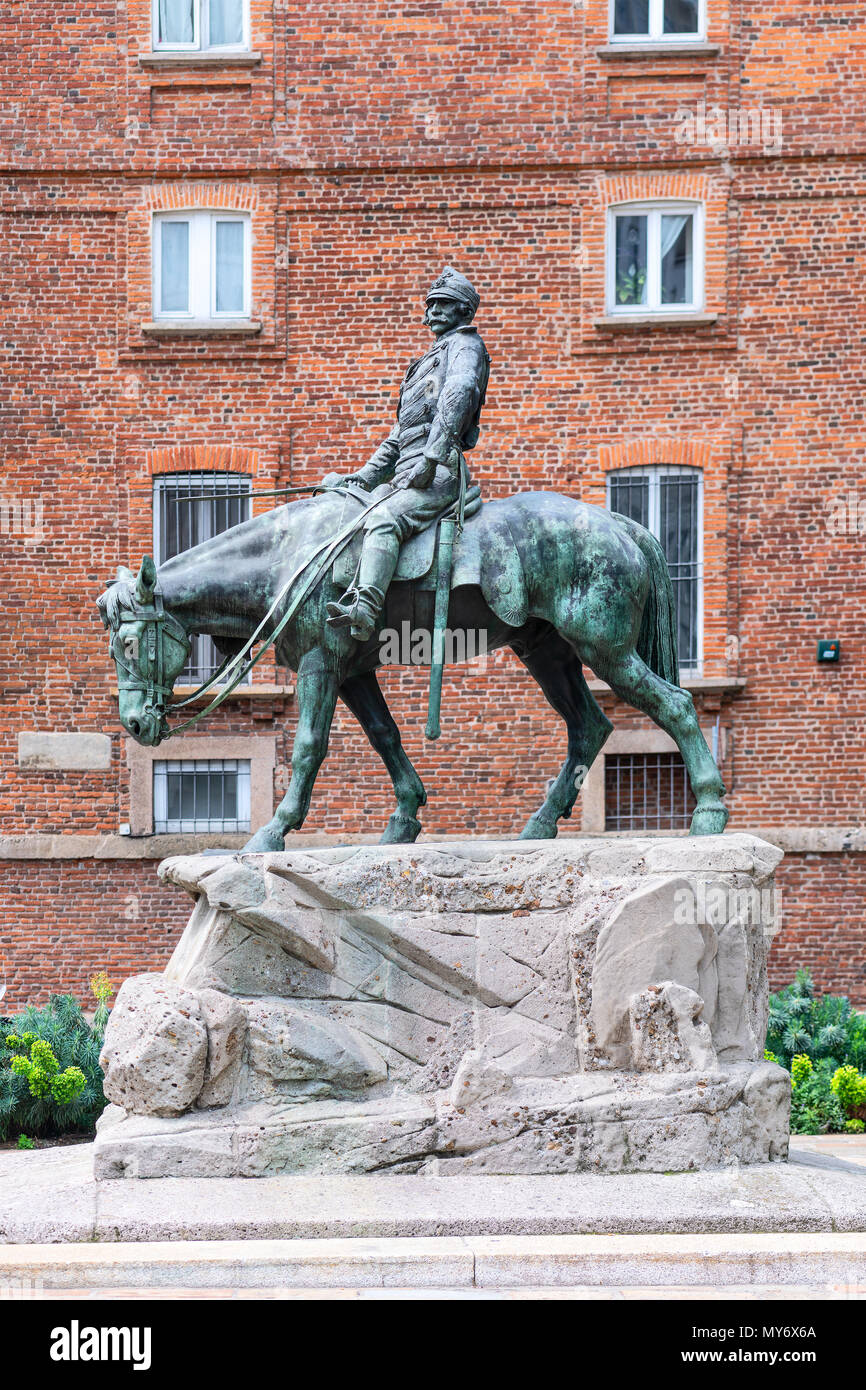 Denkmal für Giuseppe Missori in Mailand. Patriot von Garibaldi. Stockfoto