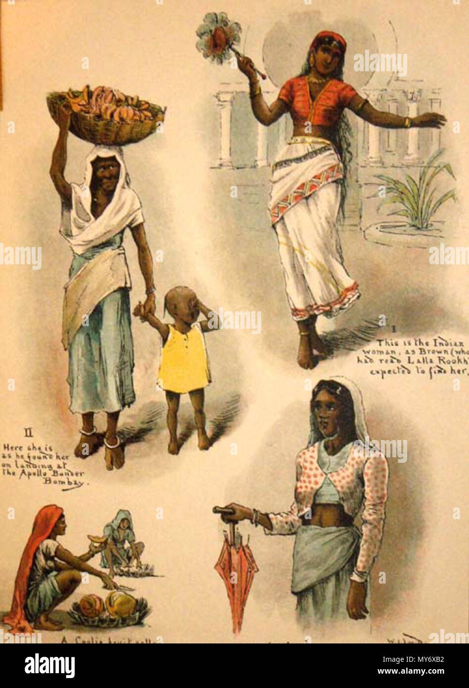 . Deutsch: "Lloyd's Skizzen des indischen Lebens', London, 1890, 'chromolithographs mit Gummi Arabicum' [Ankunft in Bombay] * [native Frauen - Visionen von Lalla Rookh] * [Aufwachen am Morgen] * [street scene, zentrale Indien] * [Rache für Lärm] * [Esel enhanced-Reiter, Soldaten] * [Krocket, Staub - besprengung] * [der Club]*' der Alligator Abendessen Stunde ']' Camping, Himalaya" * [Familien] * [Jagd] * [Träger] * [verschiedene Skizzen, 1] *[verschiedene Skizzen, 2] *[verschiedene Skizzen, 3] *[verschiedene Skizzen, 4] * Quelle: ebay, 12.08.2005. 1890. Lloyd's Skizzen 568 Frauen 201 Stockfoto