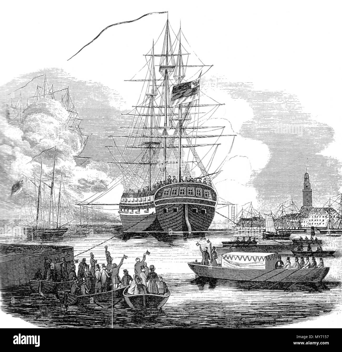 3 14. Oktober 1848 Übergabe Hamburger Flottille eine Zentralgewalt Stockfoto
