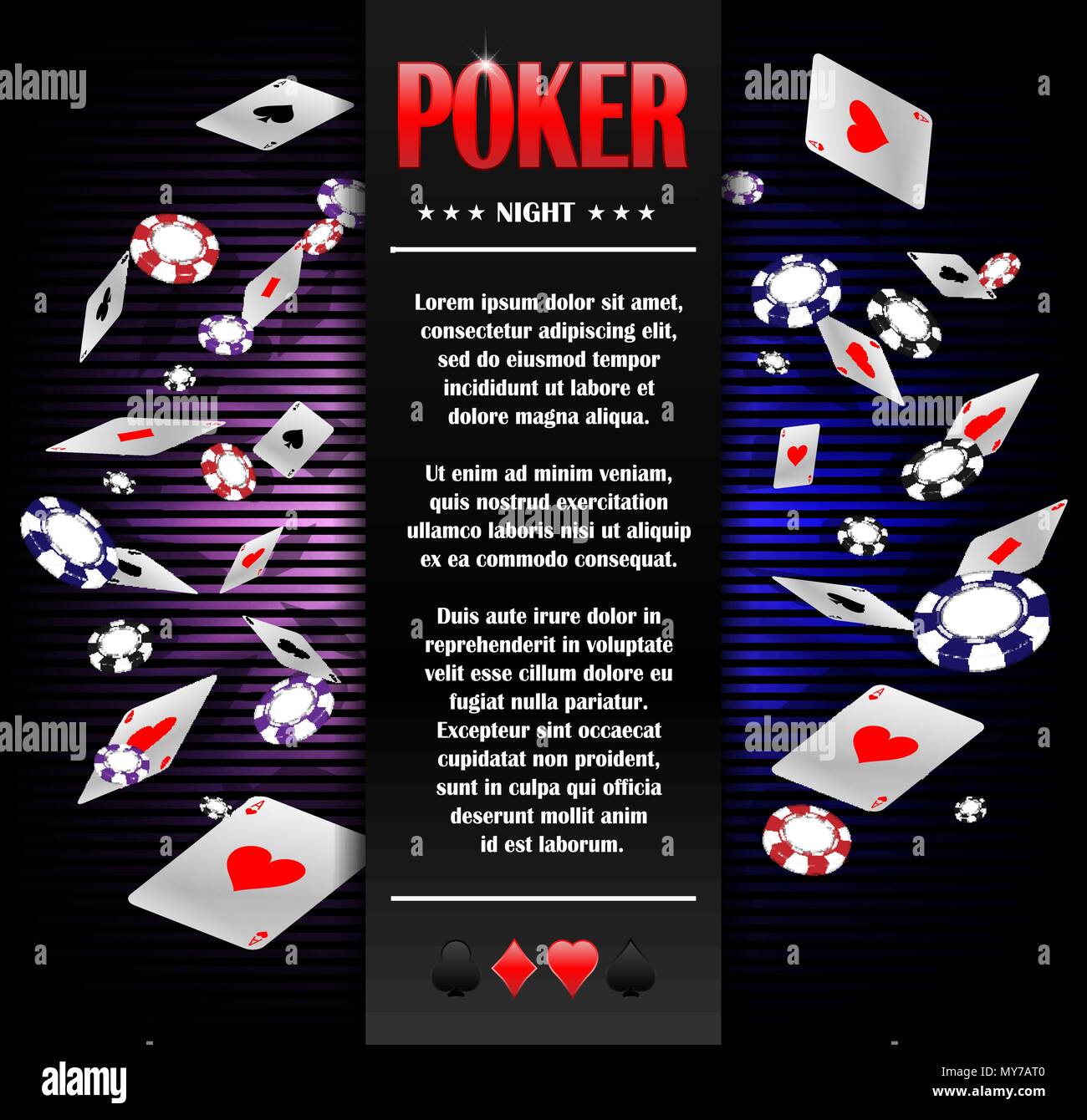 Casino Gambling Poker Hintergrund Poster Design Vorlage Poker Einladung Mit Spielkarten Und Chips Online Casino Game Design Vector Illustration Stock Vektorgrafik Alamy
