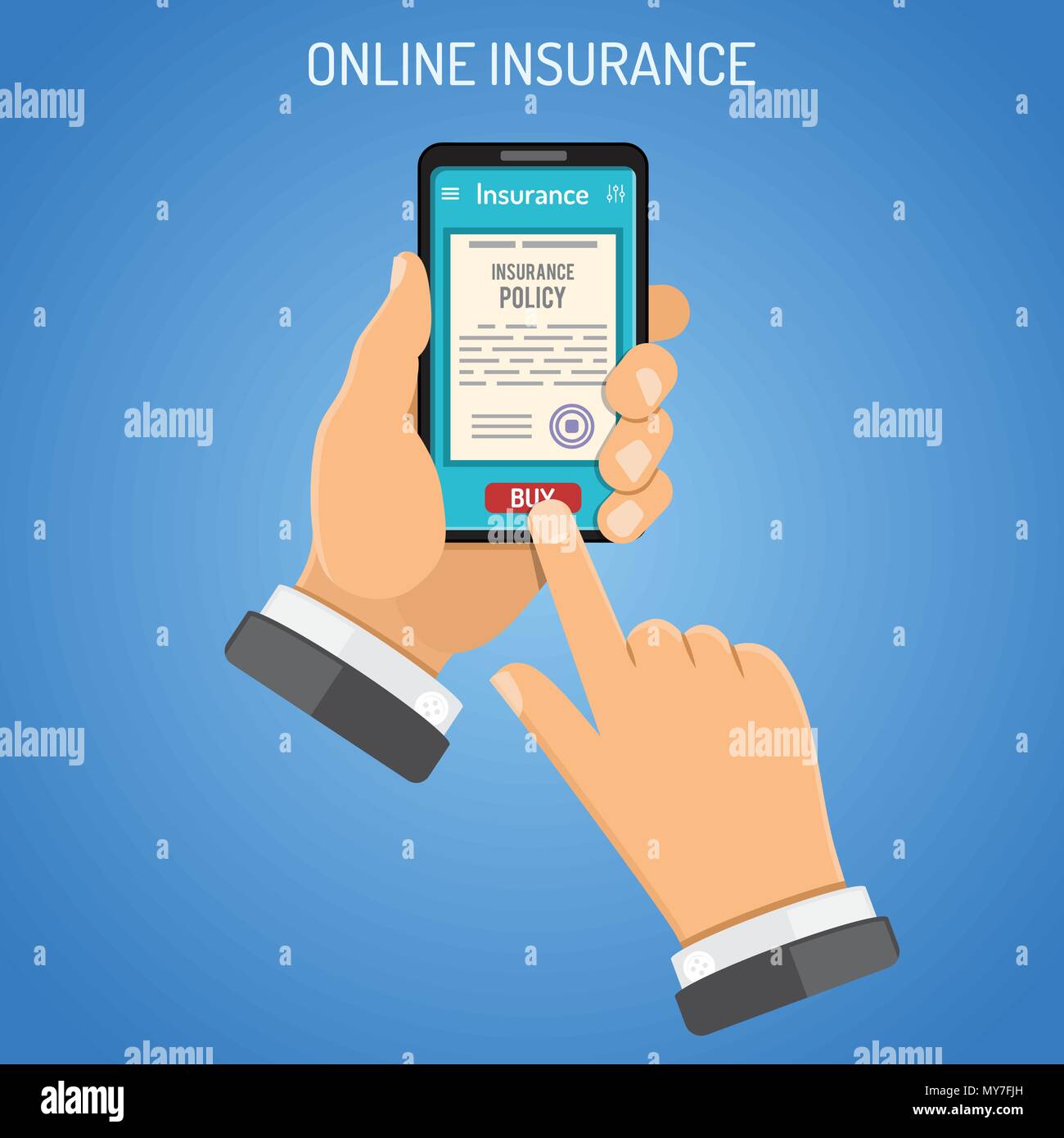 Online Insurance Services Konzept Stock Vektor