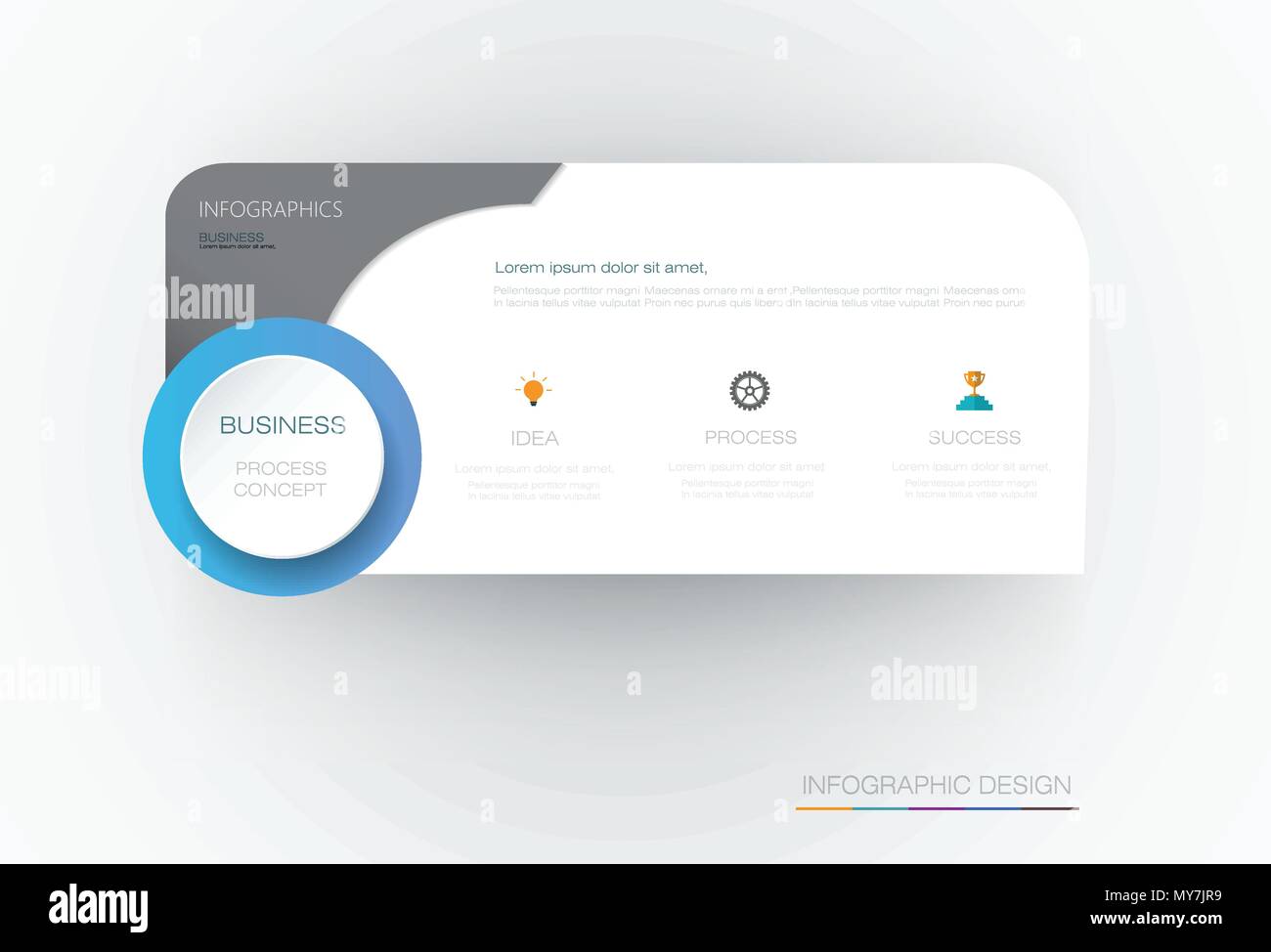 Vektor Infografik 3d Kreis label Template Design. Infograph mit Optionen oder Stufen. Infografik Element für Layout, Prozessdiagramm, Teile, Diagramm, gra Stock Vektor