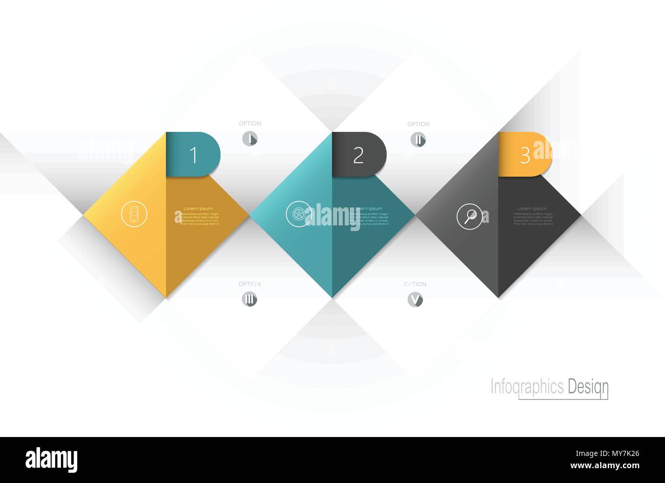 Vektor Infografik 3d-Aufkleber, Template Design. Geschäftskonzept, Infograph mit 3 Anzahl Optionen, Schritte oder Verfahren. Infografik Element für layo verwendet Stock Vektor