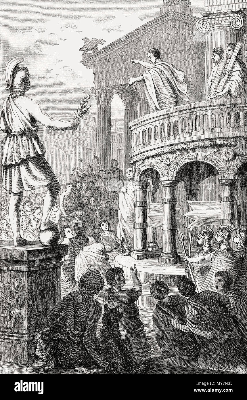 Die catilina oder Catilinarian Reden, Reden zu den römischen Senat durch Marcus Tullius Cicero im Jahre 63 v. Chr. gegeben Stockfoto