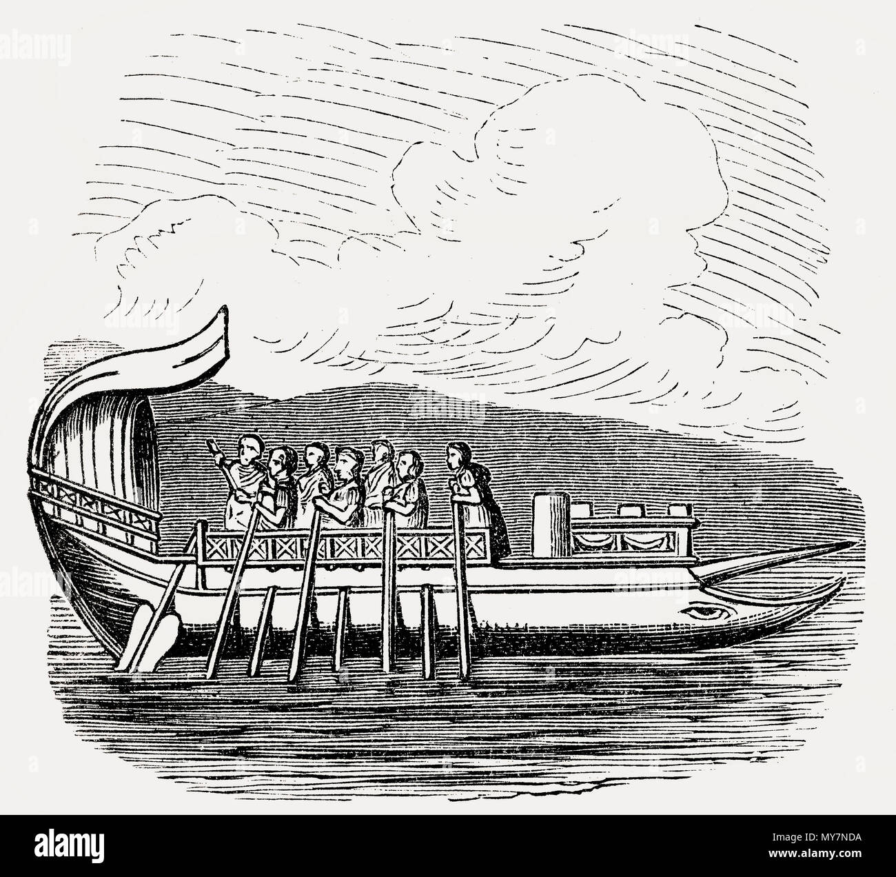 Ein Liburnischen oder Liburna, antiken römischen Schiffes Stockfoto