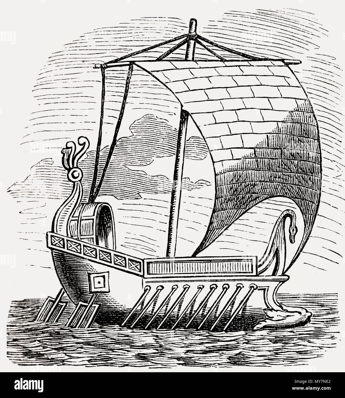 Ein scapha, antiken römischen Schiffes Stockfoto