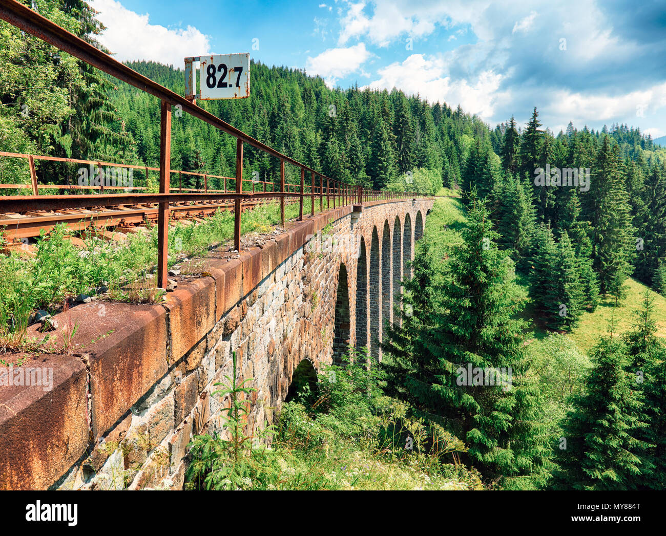 Die Bahn in Telgart, Slowakei Stockfoto