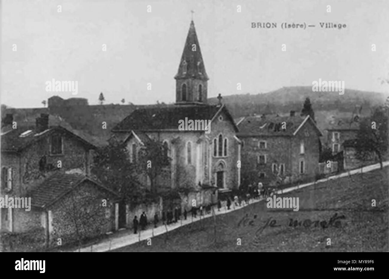 . Français: Village de Brion, Isère, AuRA, Frankreich. Carte postale Ancienne. Début du XXe siècle. Unbekannt 551 Village de Brion cpa Stockfoto