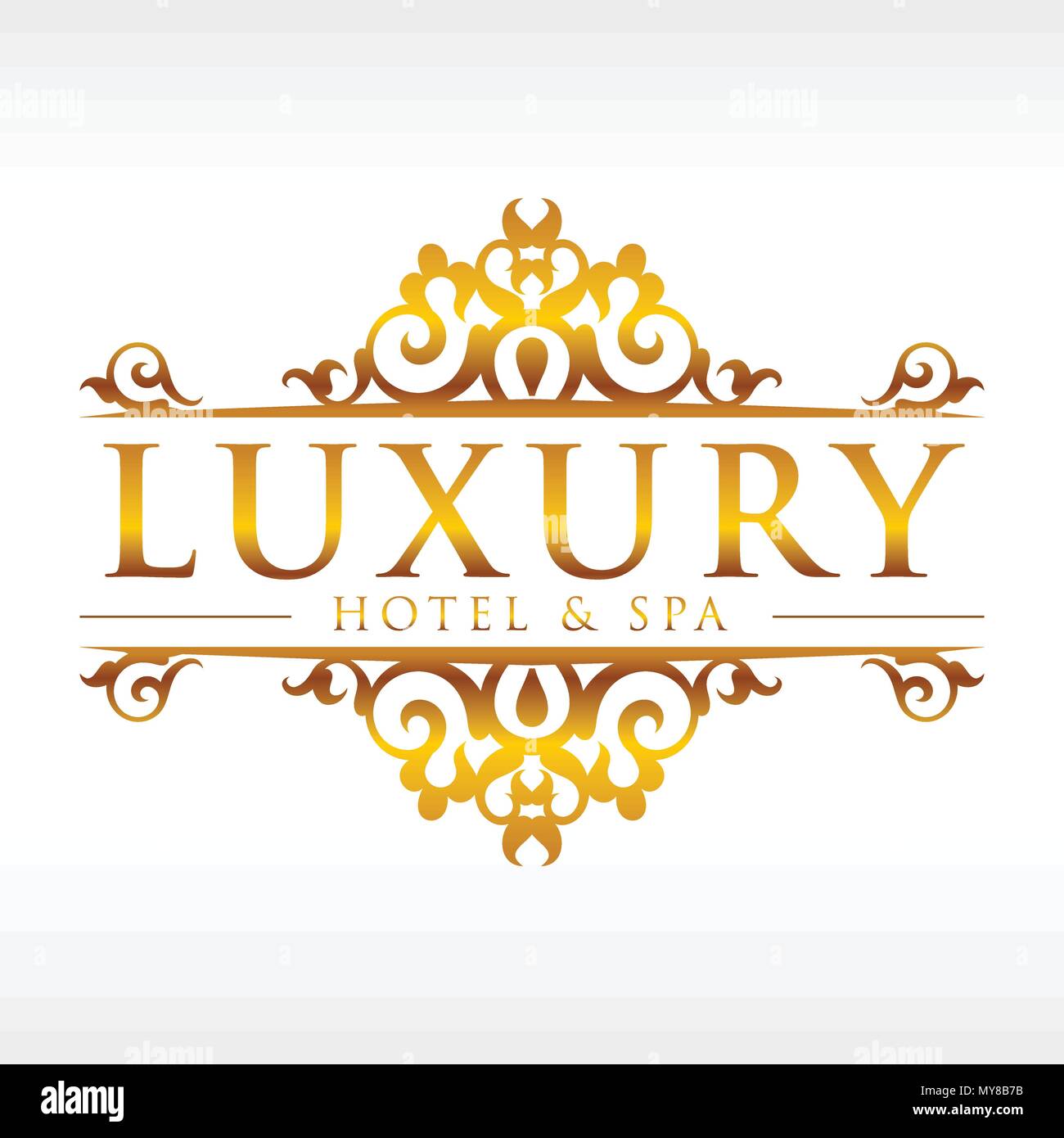 Golden dekorative Ornament Vektorgrafik Logo Design Template Stock Vektor