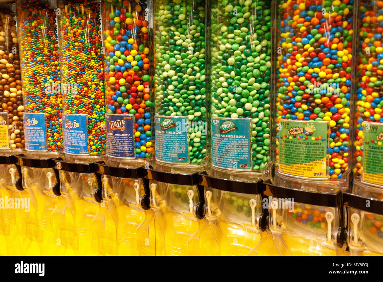 Las Vegas, Nevada - 28. Mai 2018: M&M's World auf den Las Vegas Strip Stockfoto