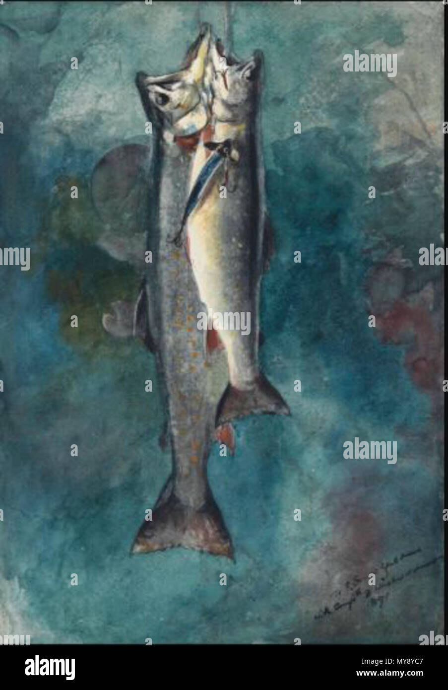 . Zwei Forellen. Im Jahr 1891 ausgeführt. 566 Winslow Homer zwei Forellen Stockfoto