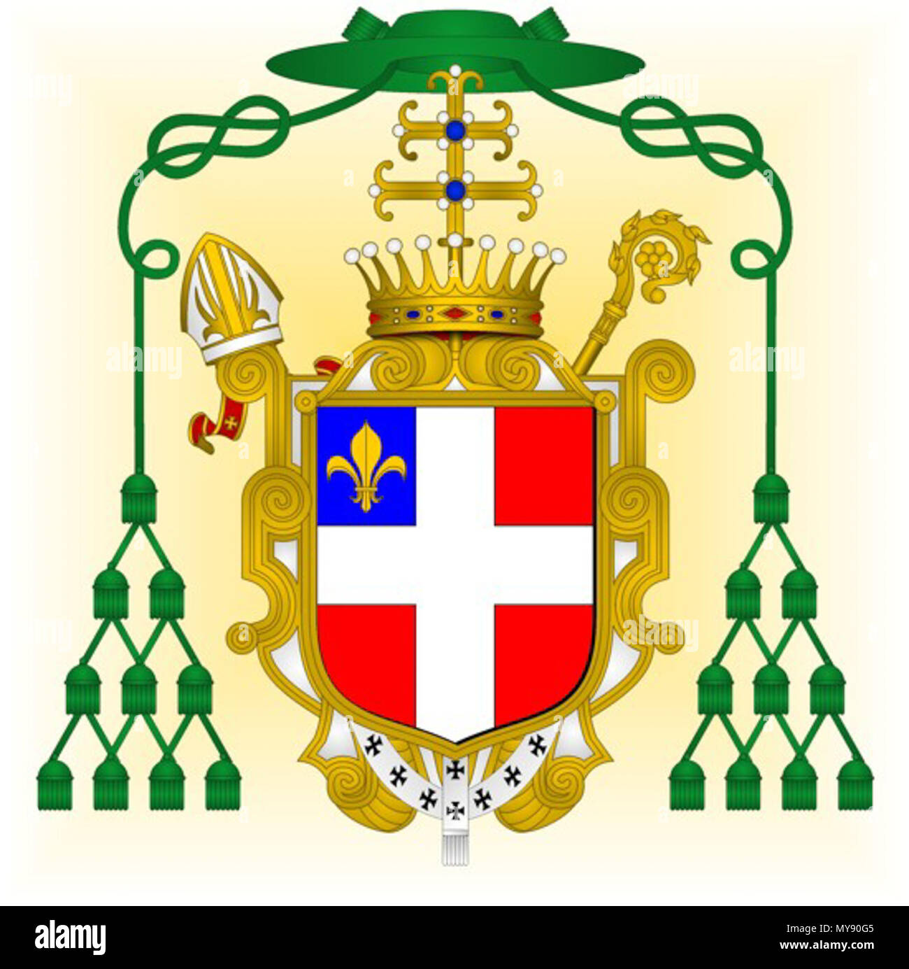 . Français: Blason de Pierre de Savoie, archevêque de Lyon. 26 September 2014, 11:16:41. Arnaud Bunel 3 1308 Savoie Stockfoto