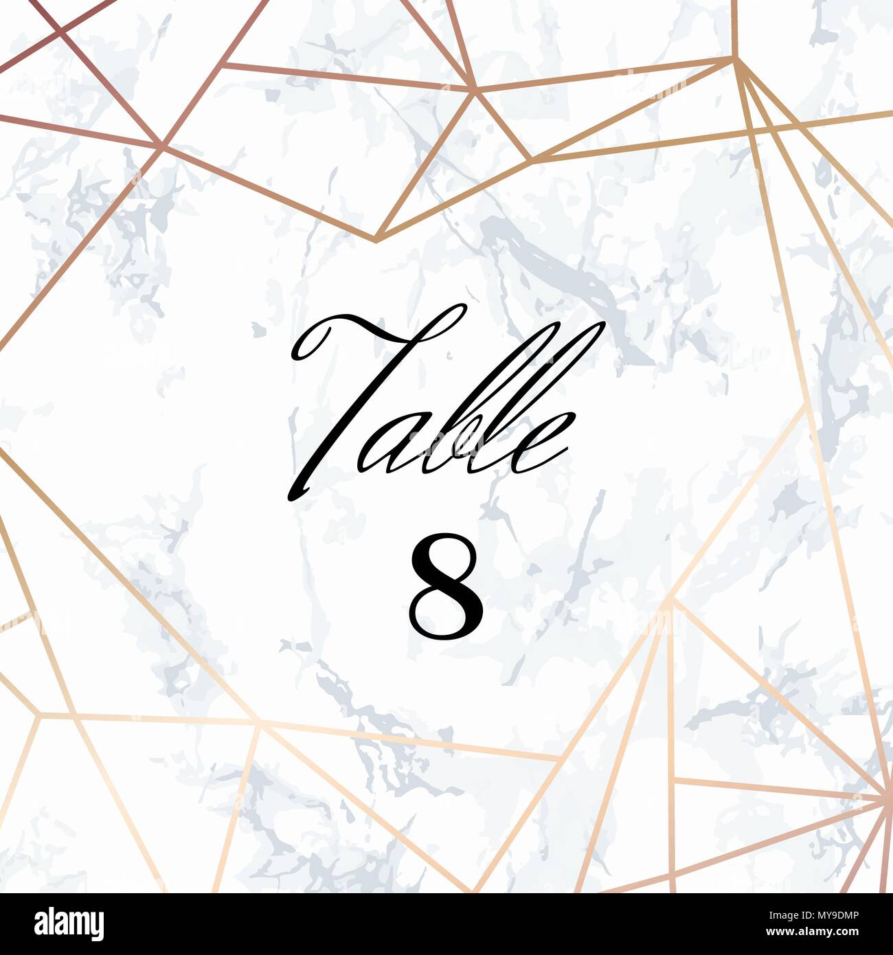 Hochzeit Vorlage. Tented Tabelle Zahlen Karte Stock Vektor