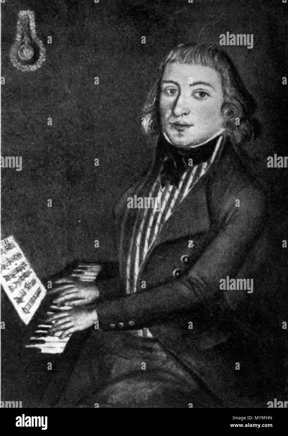 . Englisch: Adam Liszt, der Vater von Franz Liszt. 1. Januar 1817. Anonymouse gouache 23 Adam Liszt Stockfoto
