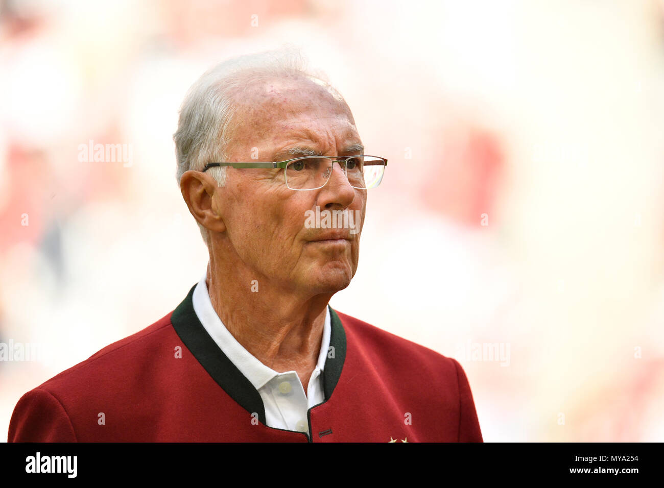 Ehemalige Franz Beckenbauer FC Bayern München, Porträt, Allianz Arena, München, Bayern, Deutschland Stockfoto