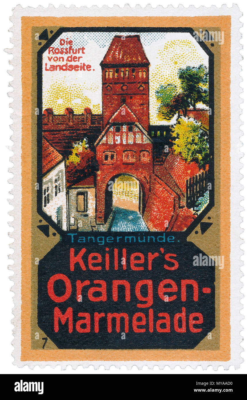 Vintage deutschen Stempel für Keiller konzipierte einen Film von Orange Marmelade. Stockfoto