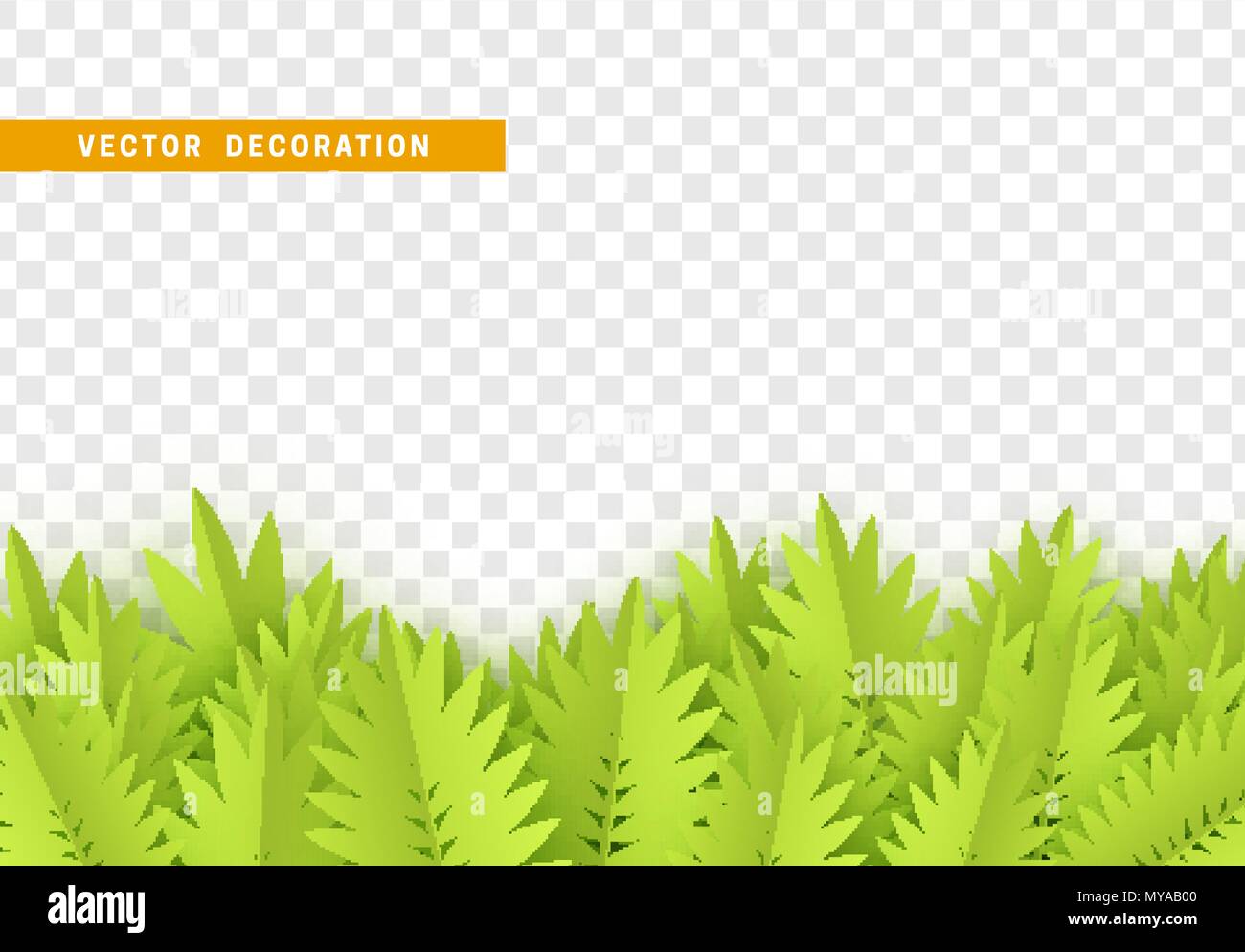 Gras, form Blätter Grenze mit transparenten Hintergrund isoliert. Vector Illustration Stock Vektor