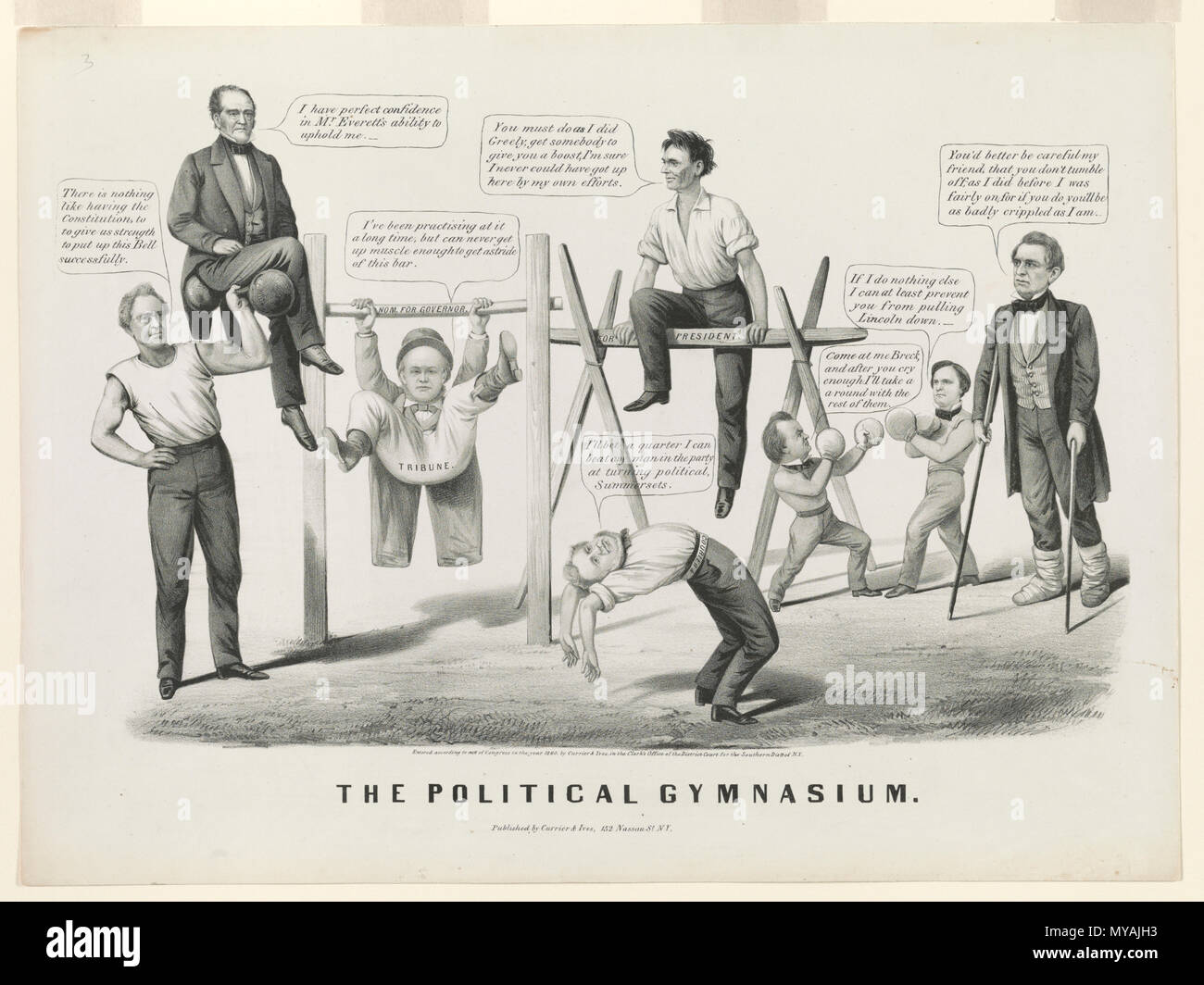 1860 Die politische Karikatur/Zeichnung Stockfoto