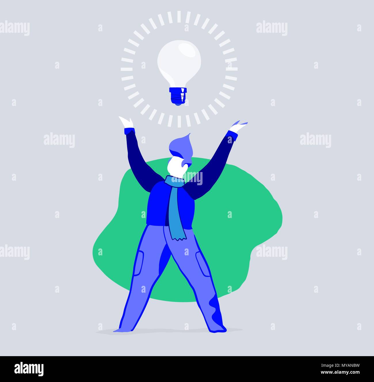 Ein kreativer Mensch hatte eine tolle und innovative Idee Stock Vektor