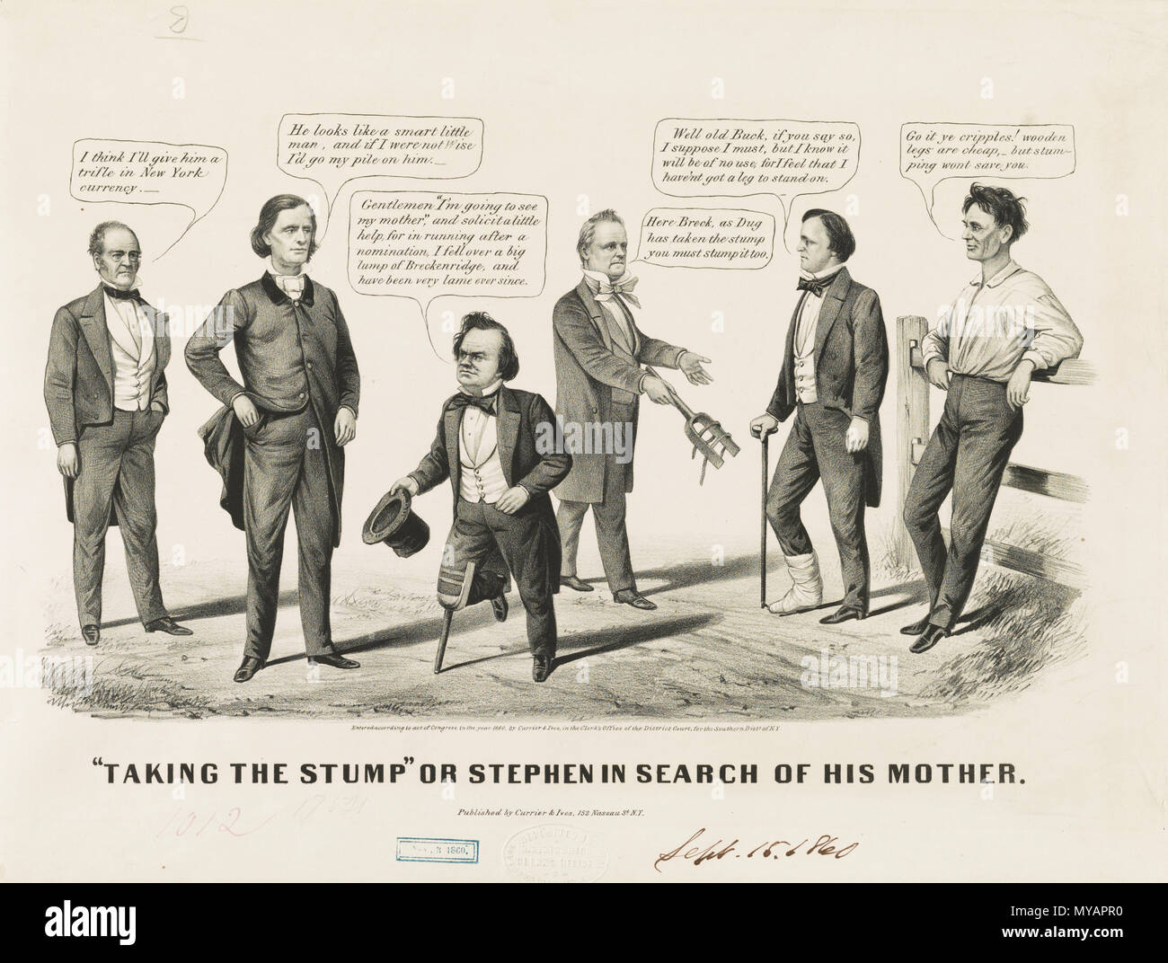 C. 1860 politischen Zeichnung Stockfoto