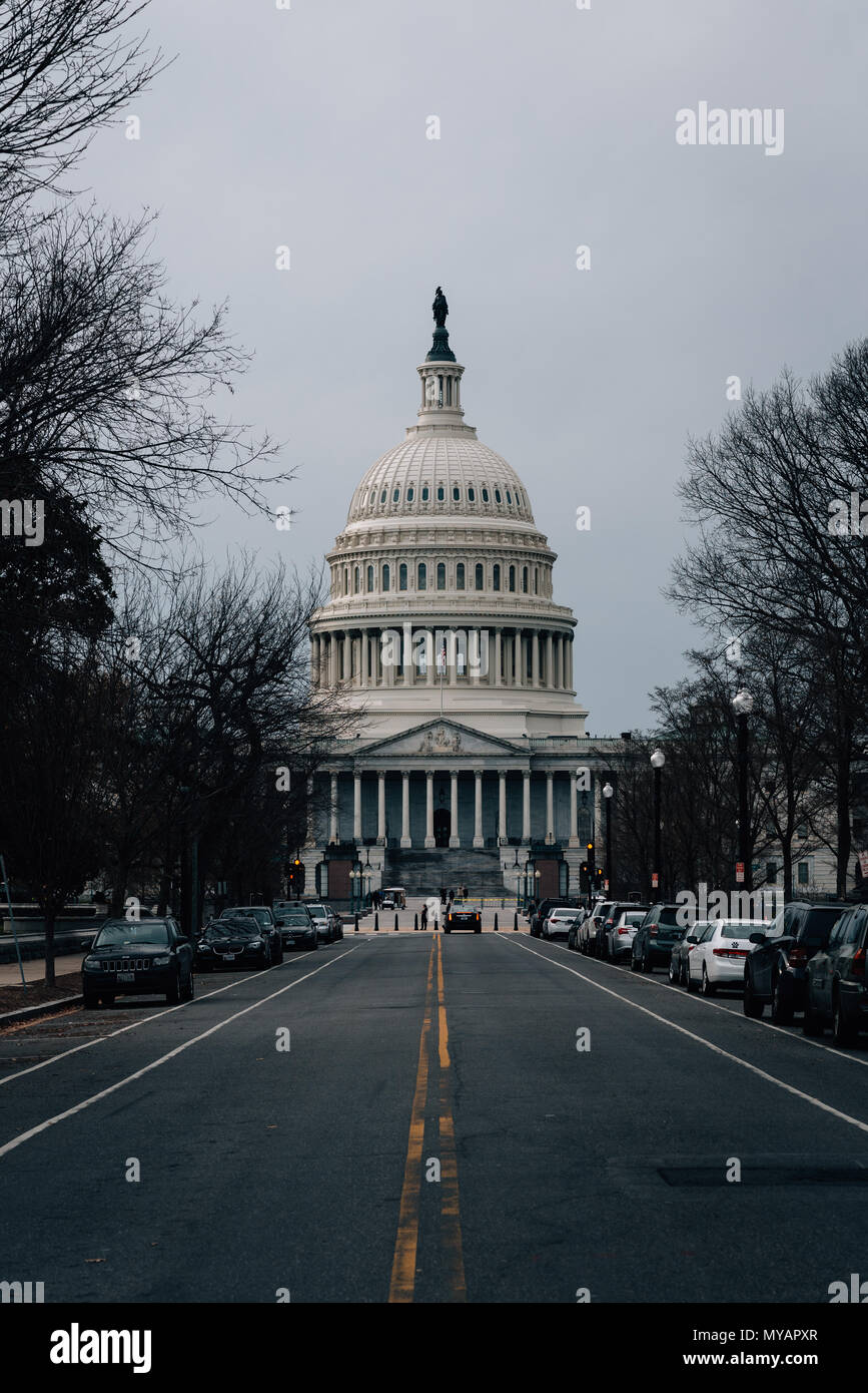 East Capitol Street und der United States Capitol in Washington, DC. Stockfoto