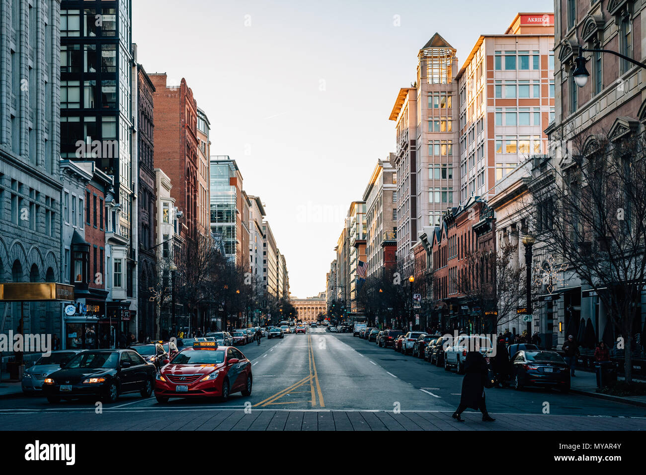 F Straße, in der Innenstadt von Washington, DC. Stockfoto