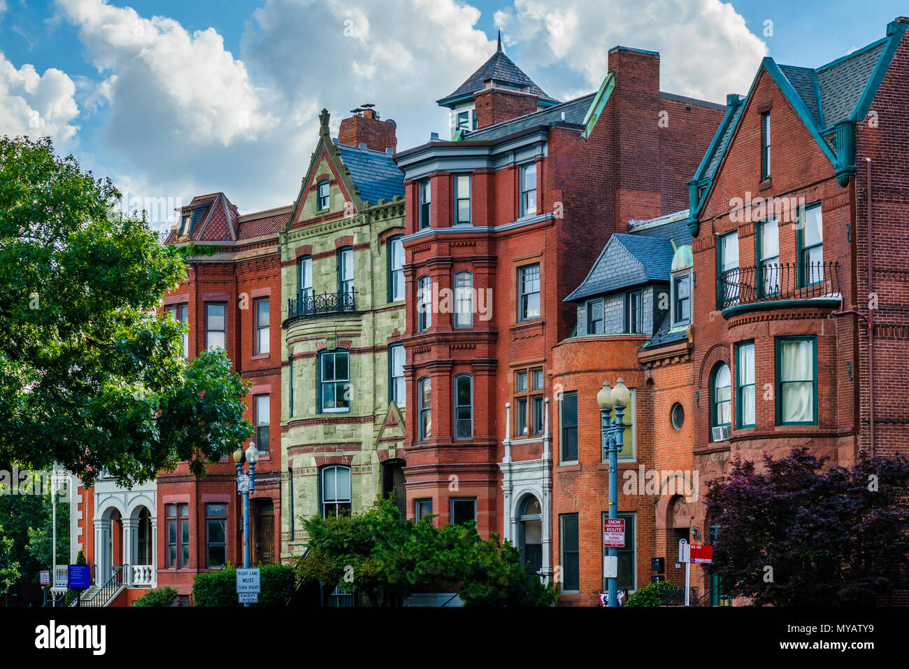 Häuser am Logan Circle, in Washington, DC. Stockfoto