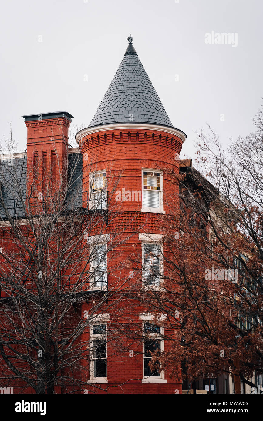 Red brick House in Capitol Hill, Washington, DC. Stockfoto