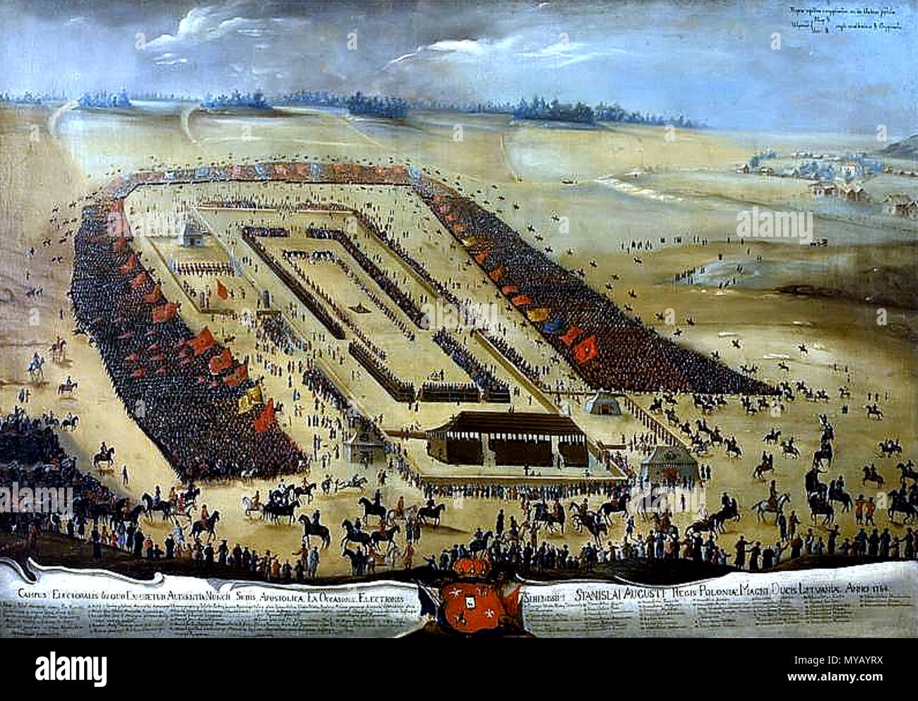 . Englisch: Publikum der Apostolische Nuntius bei der Wahl von Stanislaus August Poniatowski. 19. Narcyz Daszkiewicz 55 Publikum der Apostolische Nuntius bei der Wahl von Stanislaus August Poniatowski Stockfoto