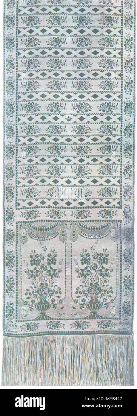 . Englisch: Kontusz Schärpe, 2-seitig. Polski: Pas kontuszowy dwustronny. . 18. Jahrhundert 73 Besch workshop Kontusz Schärpe Stockfoto