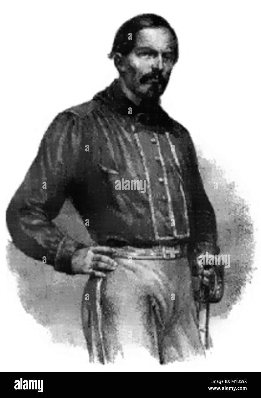 . Portrait von Nino Bixio. Bixio war ein italienischer Politiker und Patriot. 1861. Unbekannt 76 Bixio 2 Stockfoto