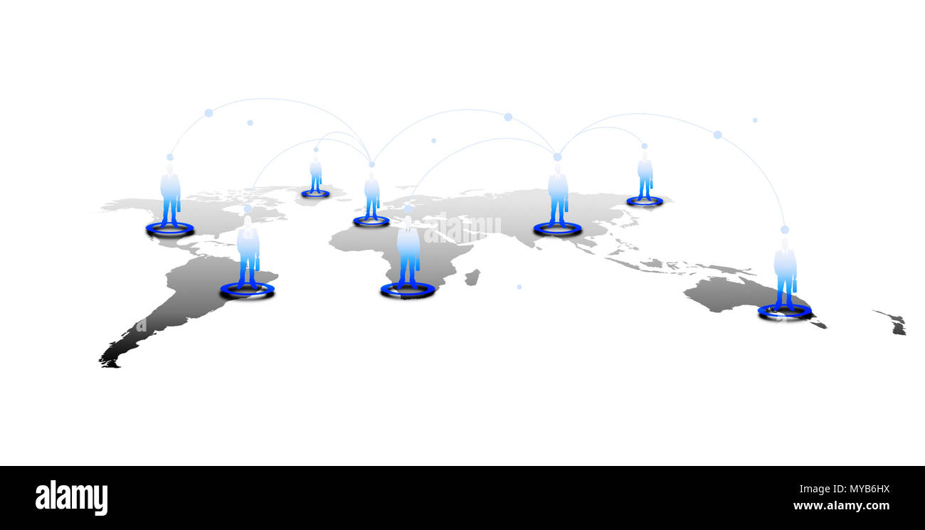 Internet Technologie Konzept der globalen geschäftliche oder private Netzwerkverbindung Stockfoto
