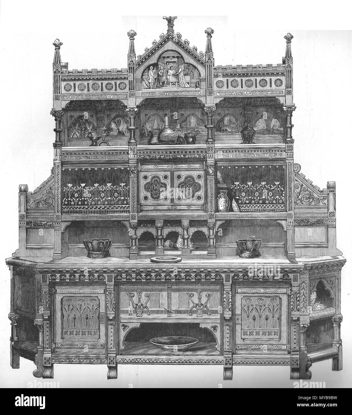 . Englisch: Schrank Entwickelt von Bruce Talbert und von Holland & Söhne an die Ausstellung 1867 in Paris ausgestellt. 1867. Unbekannt 93 Cabinet Talbert Holland Söhne 1867 Stockfoto