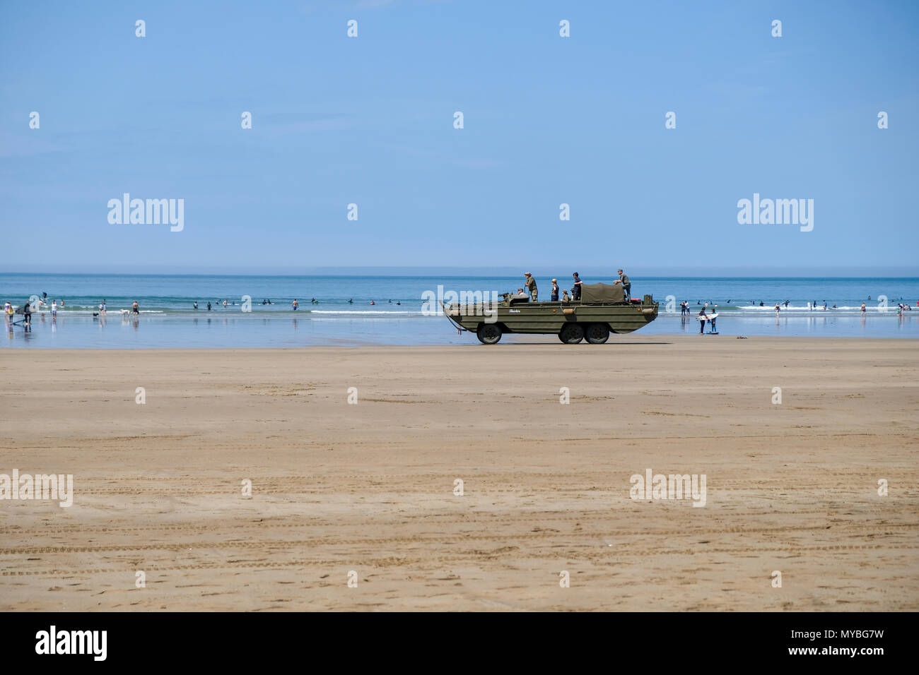 Saunton, Devon, Großbritannien - 2. Juni 2018: die Freunde der Angriff Training Center Gastgeber der 75. Jahrestag des US-Angriffs Training Center in Saunton, Großbritannien Stockfoto