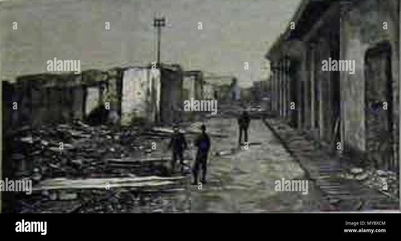 . Krieg - Ruinen - CHORRILLOS. Ende 1800 und Anfang 1900. Die Grafik (einer illustrierten Zeitschrift veröffentlicht LONDON) 110 Chorrillos 1881 f1 Stockfoto