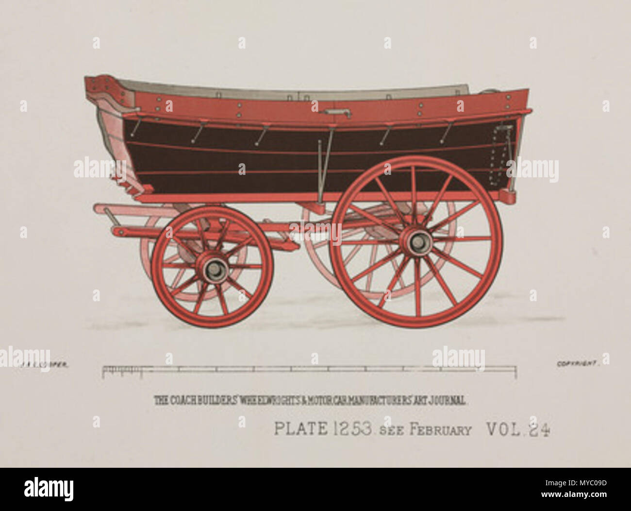 . Drucken. In einer Reihe von Designs für verschiedene Arten von Pferden gezogenen Transport von J&C Cooper in der Karosseriebauer und Stellmacher'Art Journal veröffentlicht. 1904. Tagesplan 116 Kohle wagen, c 1904 Stockfoto